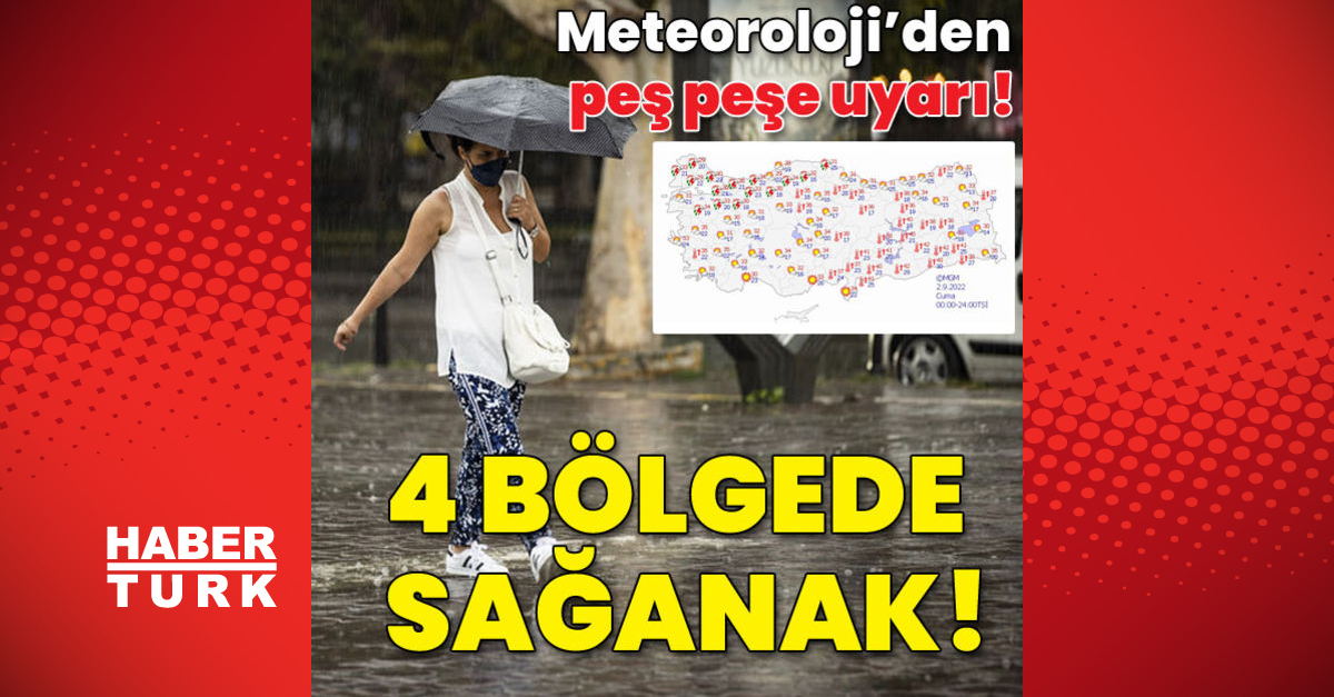 Meteoroloji’den peş peşe uyarı! 4 bölgede sağanak!