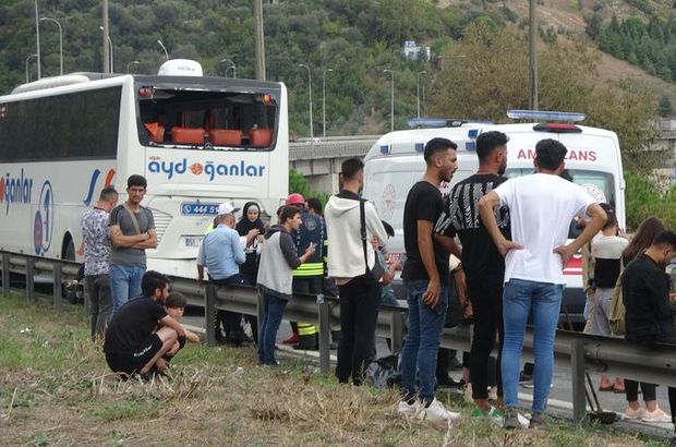 Hereke'de TEM'de otobüs kazası: Yaralılar var
