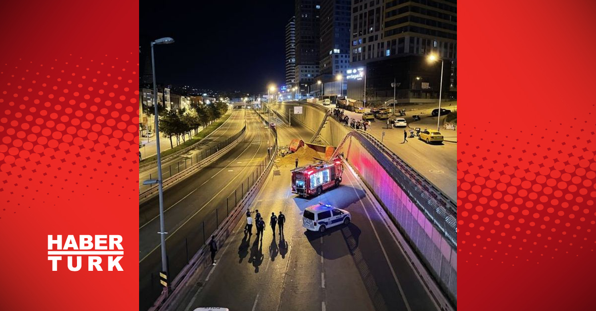 Kadıköy’de hafriyat yüklü TIR çevre yoluna uçtu: 1 yaralı