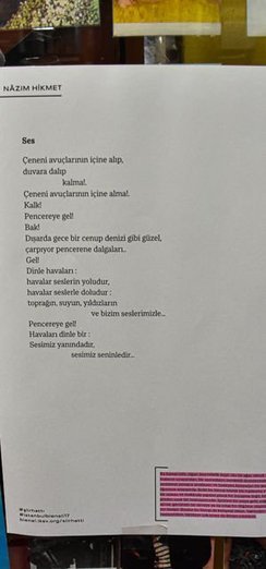 İstanbul Bienali için yazılan şiirler şehrin dört bir yanında!