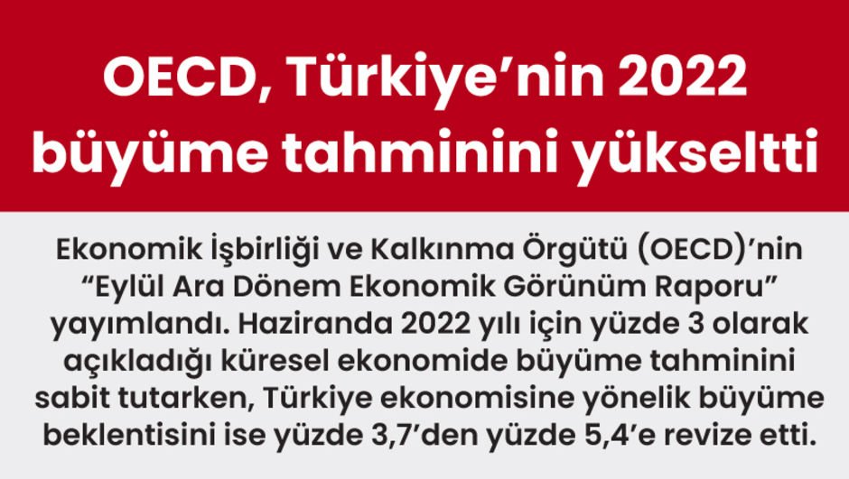OECD, Türkiye’nin 2022 büyüme tahminini yükseltti