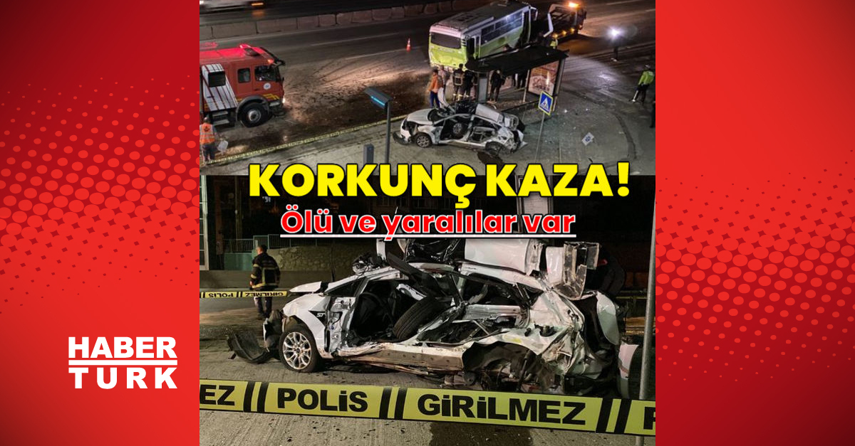 Kontrolden çıkan otomobil durağa çarptı: 1 ölü, 2 yaralı