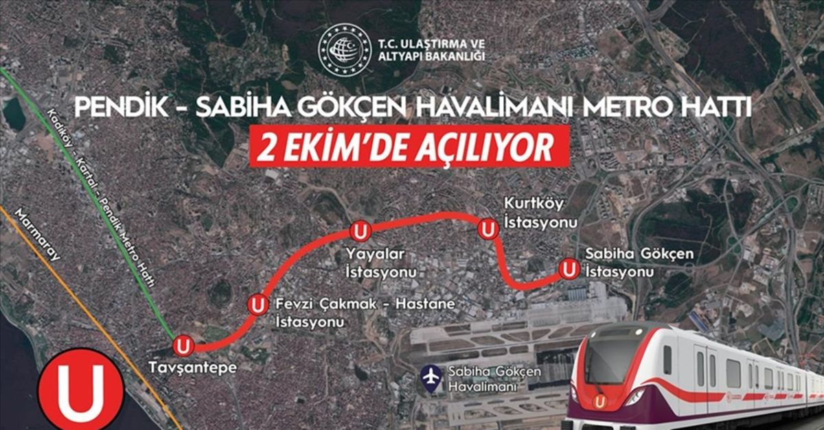 Pendik – Sabiha Gökçen Havalimanı metrosu ne zaman, hangi tarihte açılacak? 2022 Pendik
