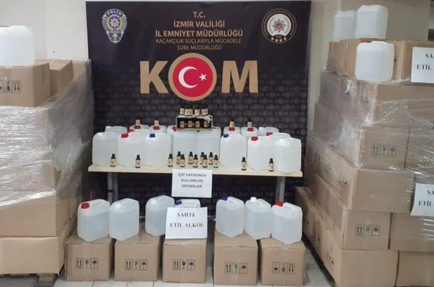 İzmir'de 11 bin 845 litre etil alkol ele geçirildi