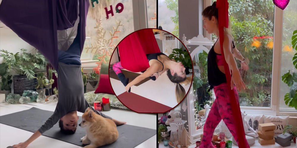 Anne-oğul yoga yaptı!