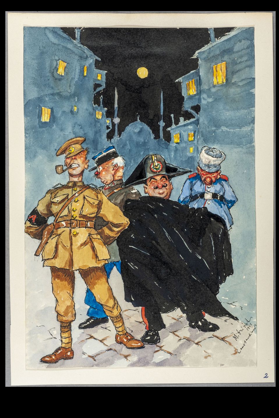 Karelin Mitritch, Müttefik polis devriyesi karikatürü, 1923. Zeynep Çulha Koleksiyonu
