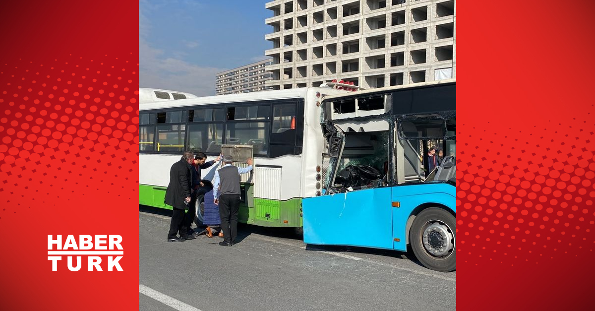 Halk otobüslerinin çarpıştığı kazada yaralılar var!