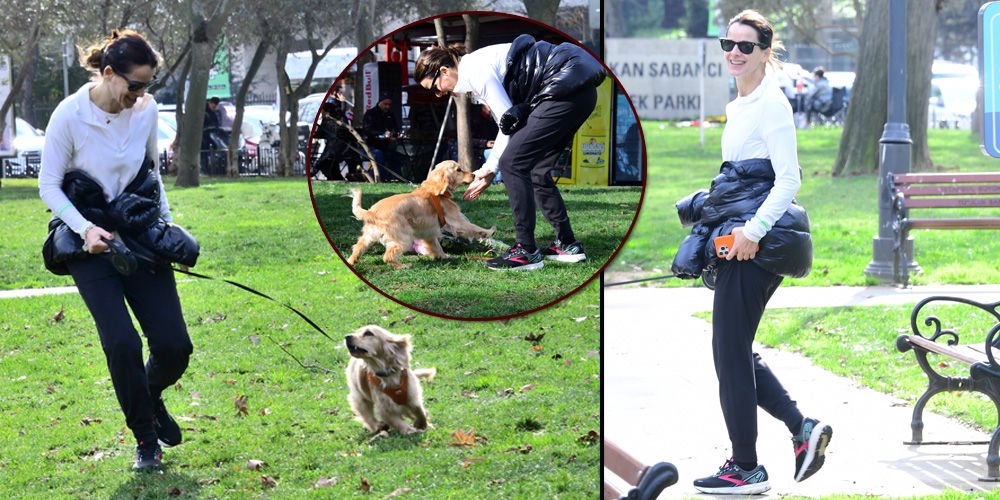 Köpeğiyle parkta oynadı!