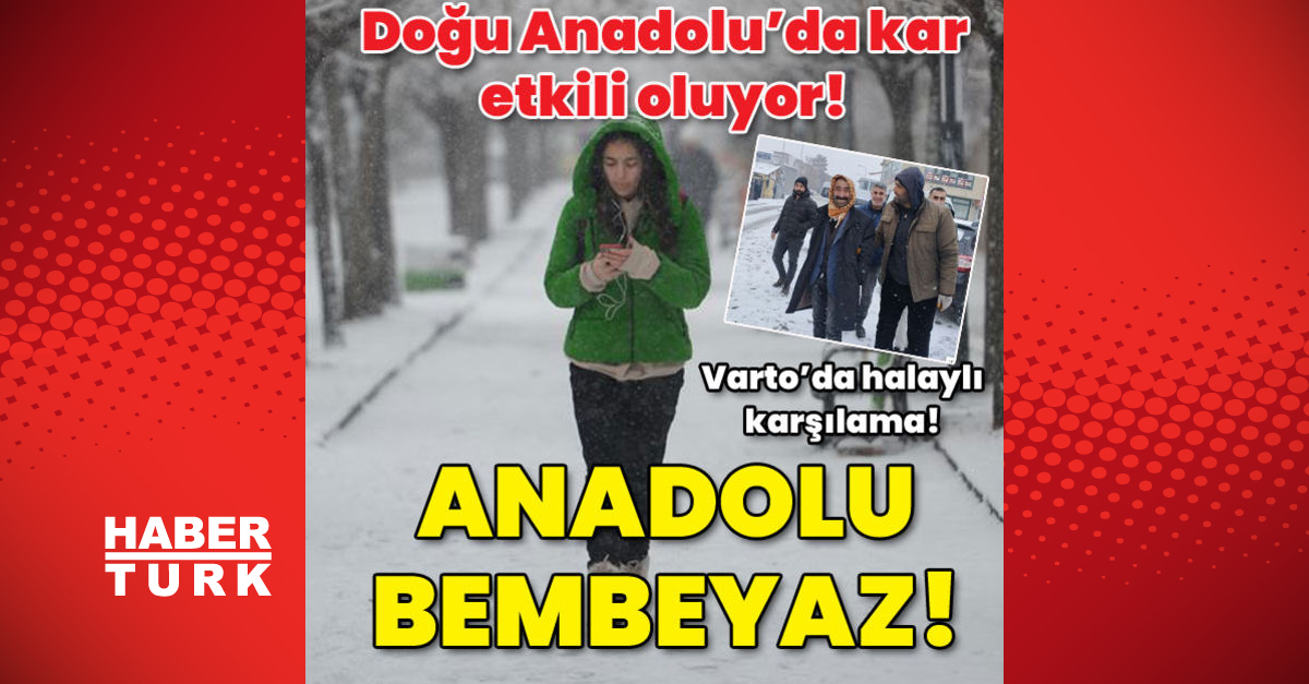 Kar manzaraları… Doğu Anadolu’da kar etkili oluyor! Varto’da kara halaylı karşılama!