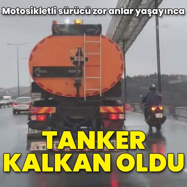 Motosikletliye kalkan oldu