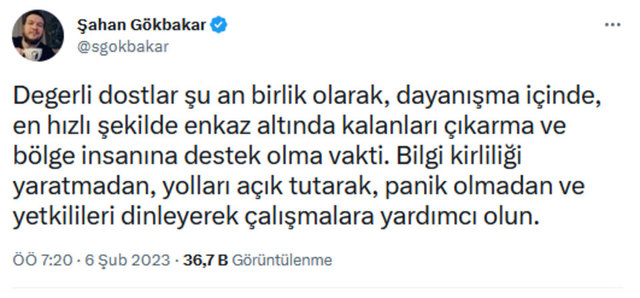 Ünlülerden Kahramanmaraş depremi sonrası paylaşımlar; Ezgi Mola, Mustafa Sandal, Şahan Gökbakar...- Güncel Magazin haberleri