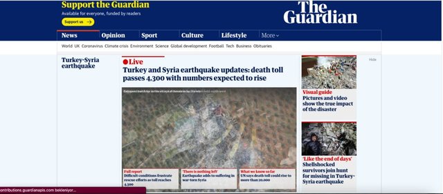 Son dakika: Türkiye'yi vuran deprem dünya basınında - Kahramanmaraş depremi dünya basınında