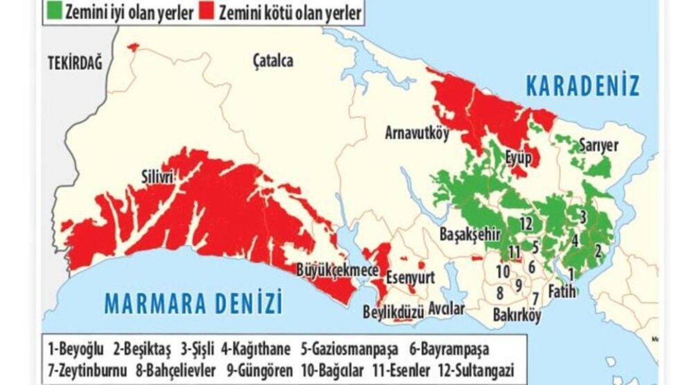 İSTANBUL DEPREM RİSK HARİTASI 2023 | İstanbul'da fay hattı geçen ilçeler ve İstanbul depreme dayanıklı ilçeler hangileri? İşte İstanbul 1. derece deprem bölgeleri