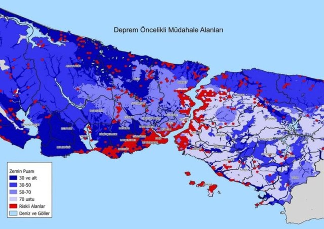 İSTANBUL DEPREM RİSK HARİTASI 2023 | İstanbul'da fay hattı geçen ilçeler ve İstanbul depreme dayanıklı ilçeler hangileri? İşte İstanbul 1. derece deprem bölgeleri