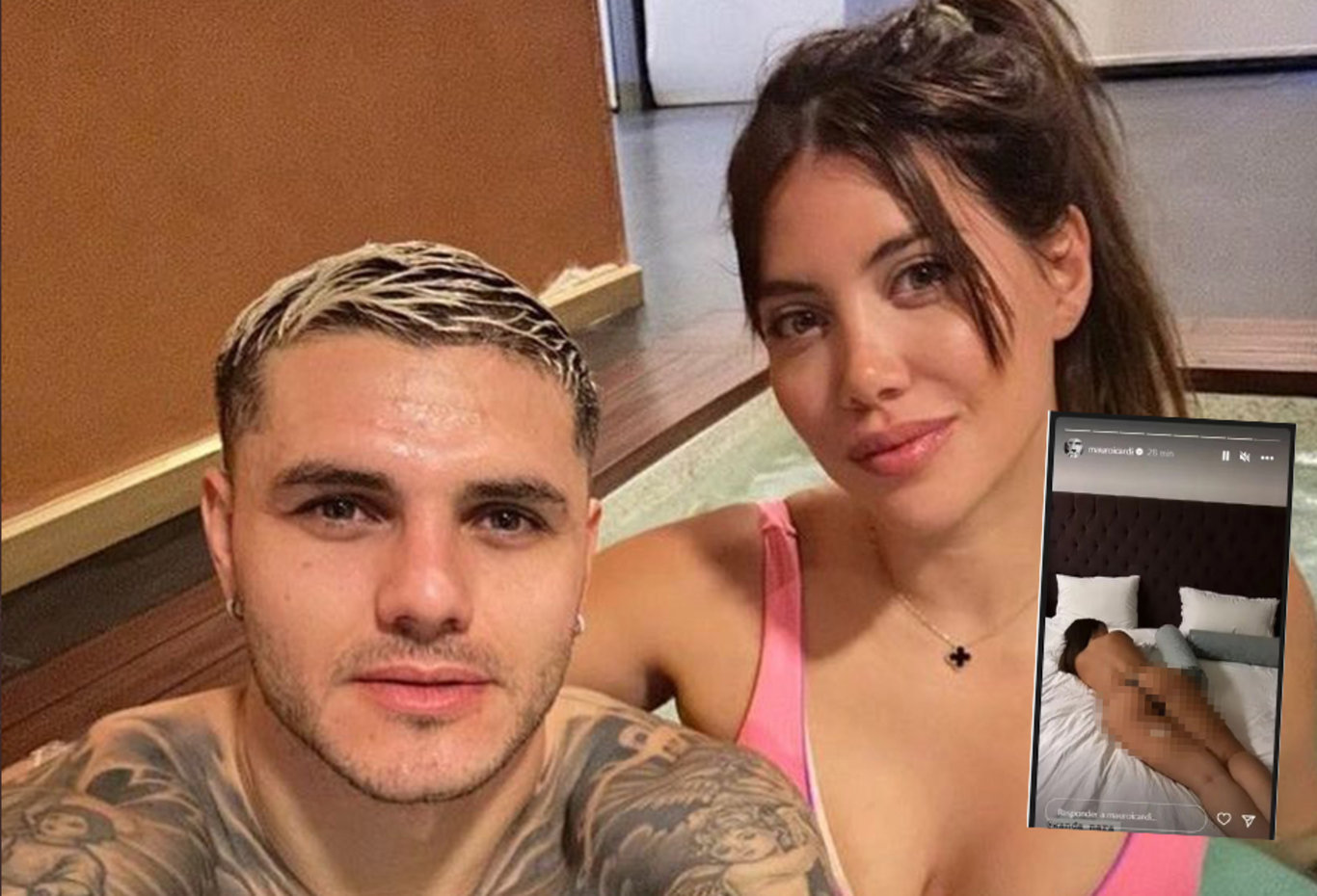 Galatasaraylı Icardi Wanda Nara nın çıplak fotoğrafını paylaştı ve hemen sildi Galatasaray