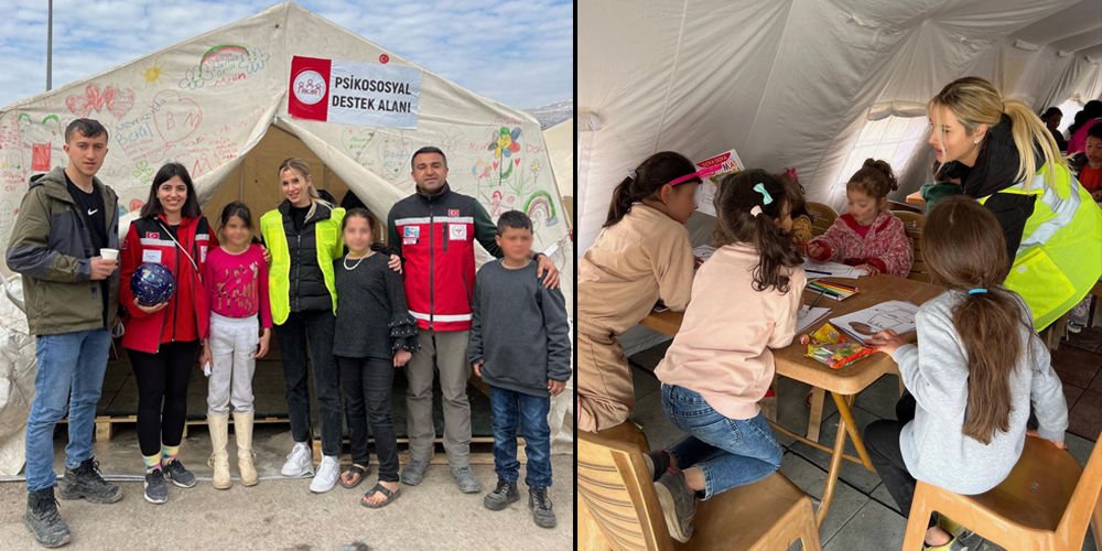 Sabancı, depremzede çocuklarla birlikte...