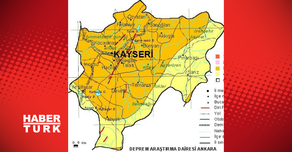 Kayseri deprem haritası ile riskli ilçeler!