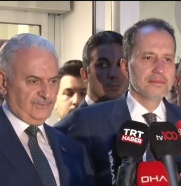 AK Parti Genel Başkanvekili Yıldırım ve seçim işlerinden sorumlu Genel Başkan Yardımcısı Yavuz, saat 18.00’de Yeniden Refah Partisi Genel Başkanı Erbakan