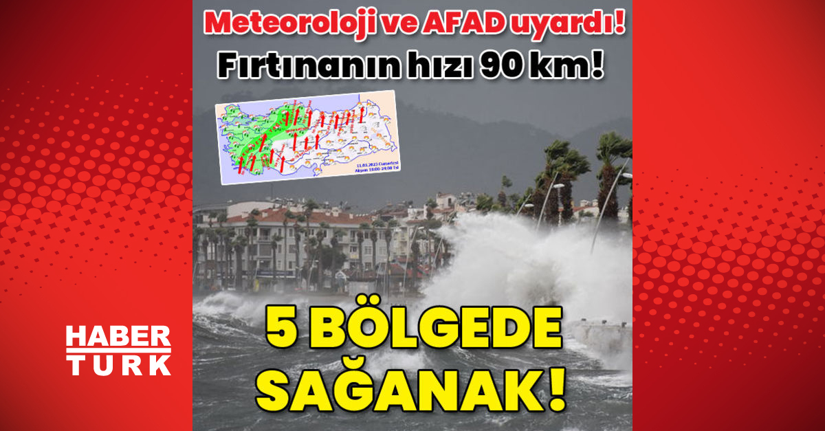 Meteoroloji ve AFAD uyardı! Fırtınanın hızı 90 km! 5 bölgede sağanak! 11 Mart MGM hava durumu raporu ile bugün hava nasıl olacak?