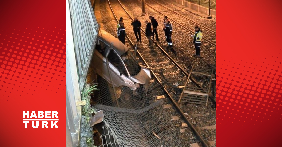 Bakırköy’de otomobil metro raylarına uçtu: 2 yaralı