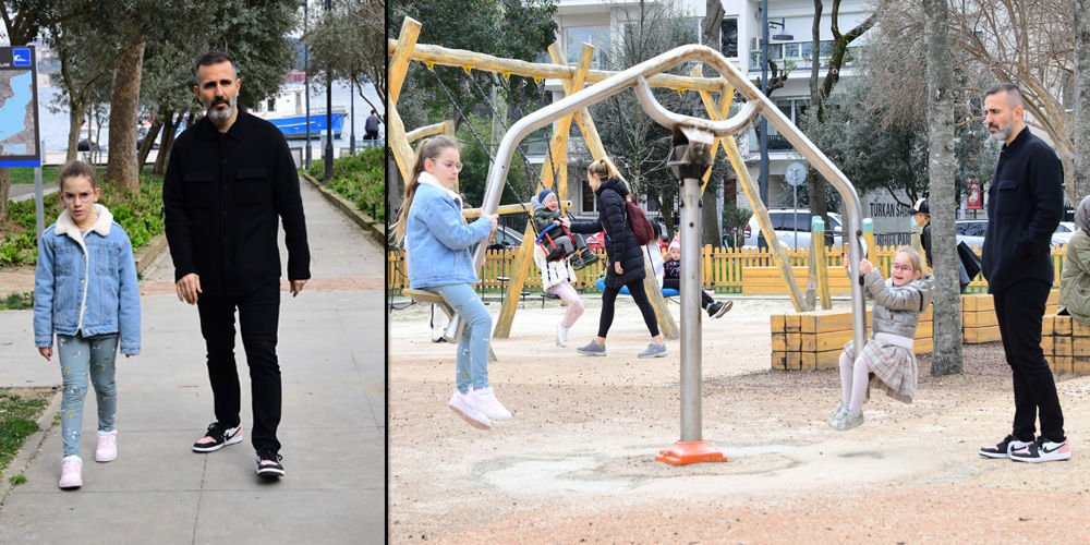 Garih, kızlarıyla parkta eğlendi!