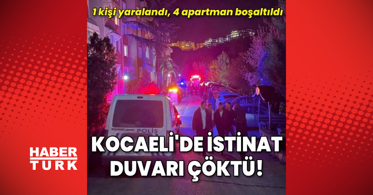 Kocaeli’de istinat duvarı çöktü: 4 apartman boşaltıldı