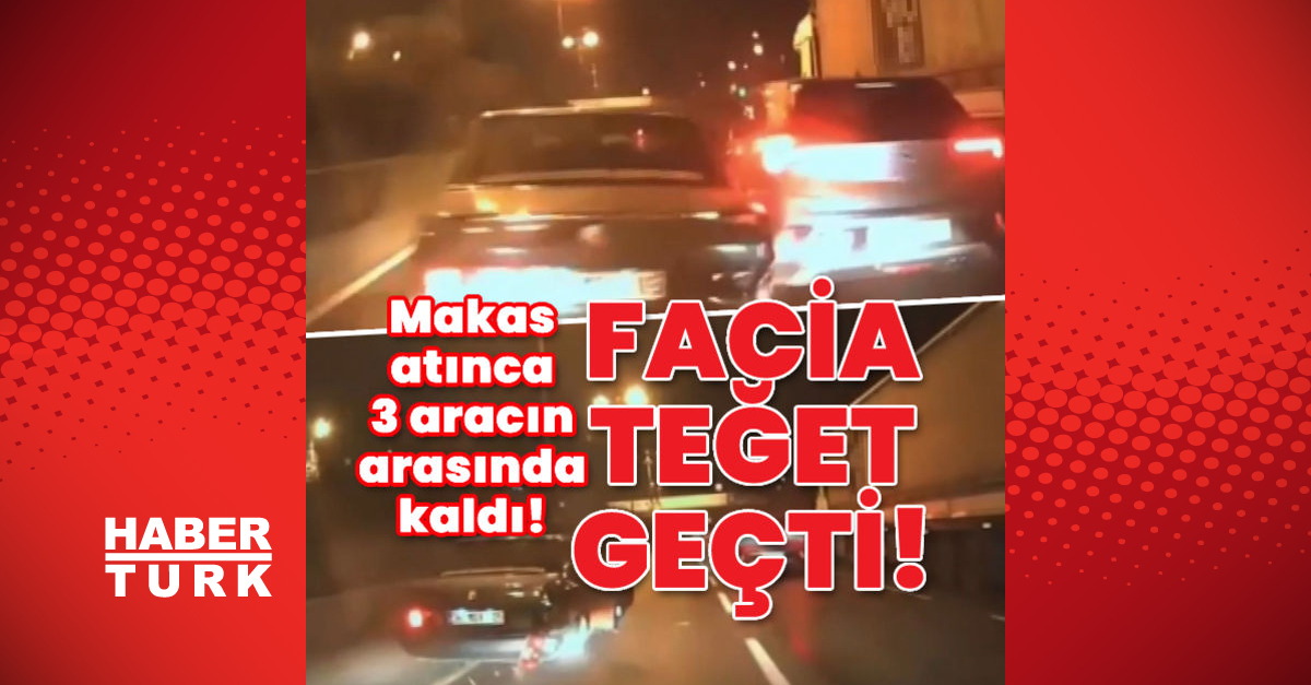 Facia teğet geçti! İstanbul Bağcılar’da trafik magandası makas atarken 3 aracın arasında kaldı