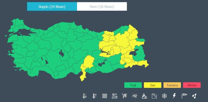 Meteoroloji bugün 20 il için şiddetli sağanak yağış uyarısında bulundu.