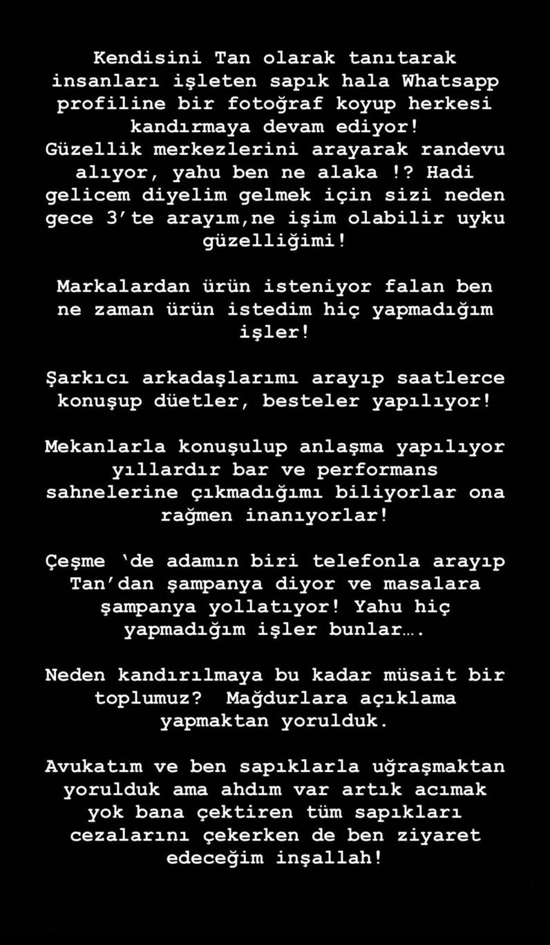Tan Taşçı isyan etti: Bana çektiren tüm sapıklar cezalarını alacak - Magazin haberleri