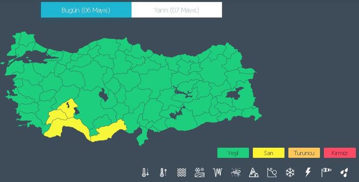 Meteoroloji; Antalya, Mersin, Isparta ve Burdur i&ccedil;in &quot;sarı&quot; alarm verdi.