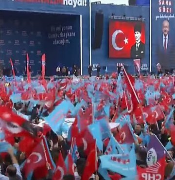 Millet İttifakı Cumhurbaşkanı Adayı ve CHP Genel Başkanı Kemal Kılıçdaroğlu, İYİ Parti Genel Başkanı Meral Akşener, Saadet Partisi Genel Başkanı Temel Karamollaoğlu, Gelecek Partisi Genel Başkanı Ahmet Davutoğlu, Demokrasi ve Atılım (DEVA) Partisi Genel Başkanı Ali Babacan, Demokrat Parti Genel Başkanı Gültekin Uysal, İstanbul Büyükşehir Belediye (İBB) Başkanı Ekrem İmamoğlu ile Ankara Büyükşehir Belediye Başkanı Mansur Yavaş’ın İstanbul Maltepe’de düzenlediği “Büyük İstanbul Mitingi” sona erdi. Mitingte en son sözü alan Kılıçdaroğlu, "Bu ülkeyi cennet gibi yapacağız ve hep beraber huzur içinde yaşayacağız" diye konuştu
