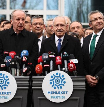 Cumhurbaşkanı adayı Kemal Kılıçdaroğlu, Memleket Partisi Genel Başkanı Muharrem İnce