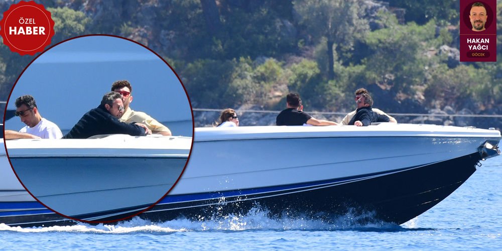 Koç, teknede dostlarıyla buluştu