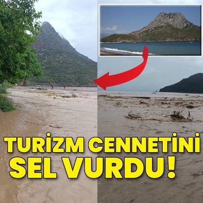 Turizm cenneti Adrasan'ı sel vurdu