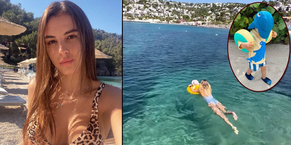 Oğluyla deniz sezonunu açtı