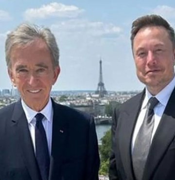 Dünyanın en zengin iki ismi Elon Musk ve Bernard Arnault, Paris