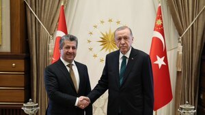 Cumhurbaşkanı Erdoğan Irak Kürt Bölgesel Yönetimi Başbakanı Barzani'yi kabul etti