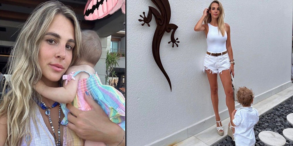 Çocuklarıyla poz verdi