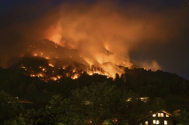 İsviçre'de 3 gündür orman yangınıyla mücadele sürüyor