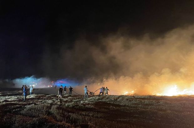 Çatalca'da buğday tarlasında yangın