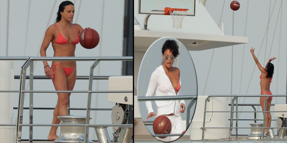 Teknede basketbol oynadı