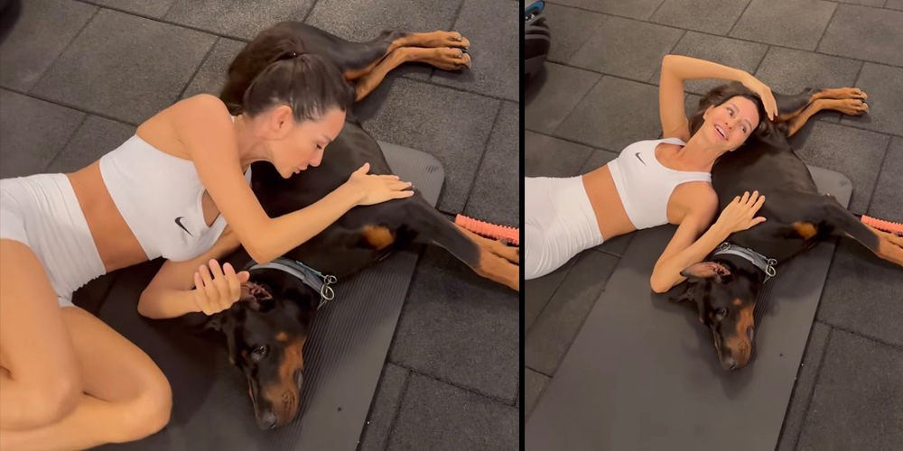 Özilhan, köpeğiyle sporda...