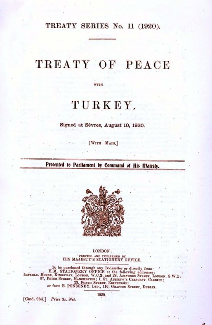  Sev Anlaşması'nın ilk sayfası (HT)