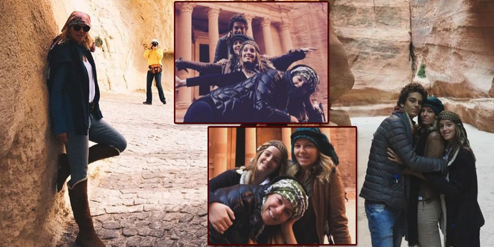 Ailece Petra'da tatil yaptılar