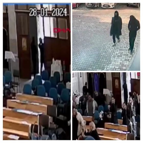 İki şüphelinin kiliseye girmeden önceki ve kilisedeki saldırı anlarına dair görüntüleri ortaya çıktı.