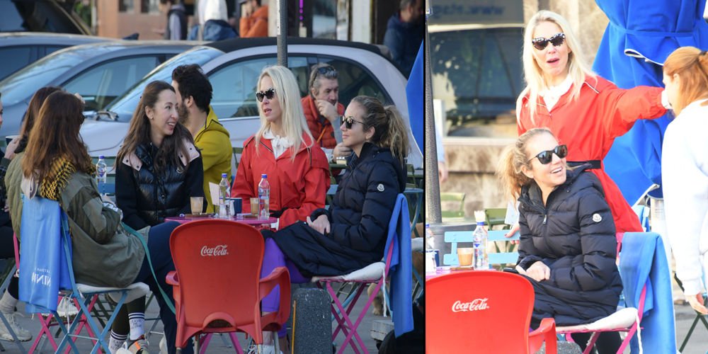 Kız kıza caddedeler...