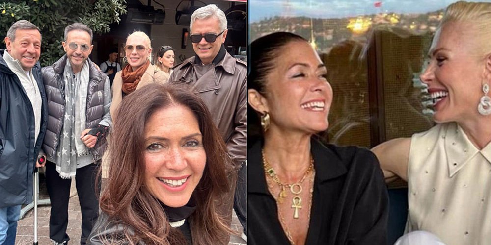 Dostlarıyla yemek yediler...