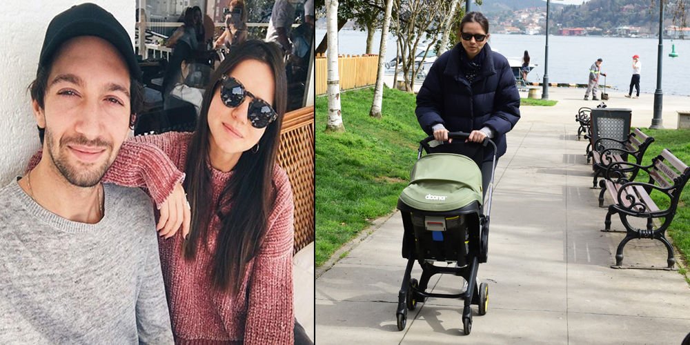 Hakko bebeğiyle yürüyüşte...