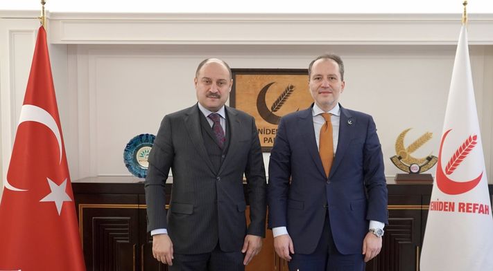 Yeniden Refah Partisi adayı olan Kasım Gülpınar ve YRP lideri Fatih Erbakan