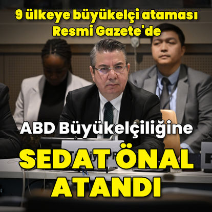 Son dakika: ABD Büyükelçiliğine Sedat Önal atandı